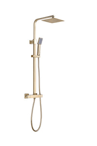 Plumb essential dual exposed Brushed brass shower Square TIS0204