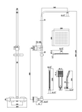 Plumb essential dual exposed Brushed brass shower Square TIS0204