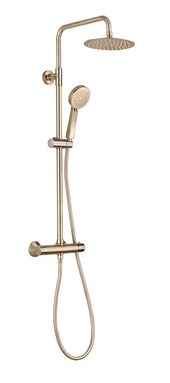 Plumb essential dual exposed Brushed brass shower round TIS0222