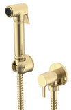 Round Brushed brass Douche kit with diverter TIS0224