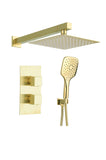 NEW Brushed brass Square dual concealed shower valve 2 outlet complete set TIS0265