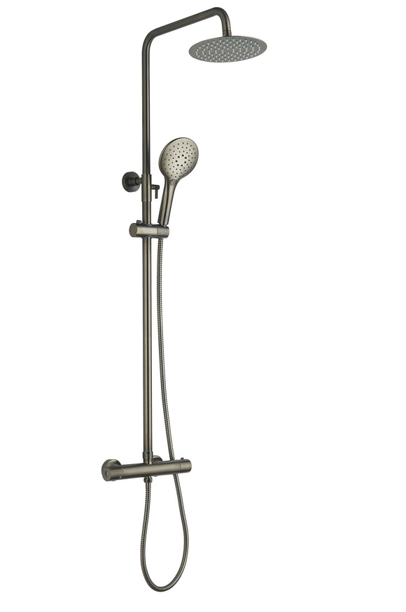 NEW Menai thermostatic Gunmetal round dual premium shower TIS0273