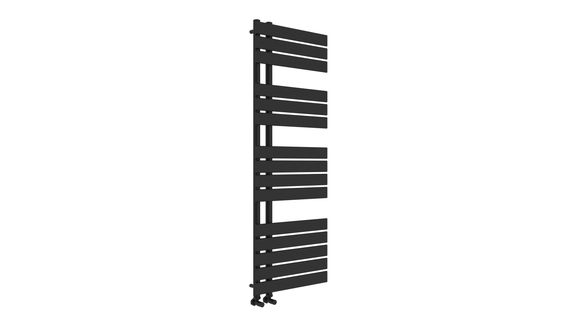 Wellington 1292x500 black designer offset towel radiator TIS2143