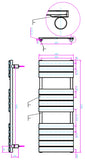 Queenstown Gunmetal designer towel radiator 1200x450mm