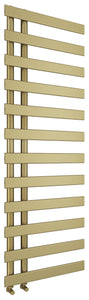 Milton Designer offset towel radiator 1564x500mm Brushed brass