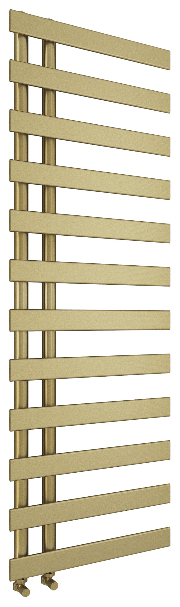 Milton Designer offset towel radiator 1564x500mm Brushed brass