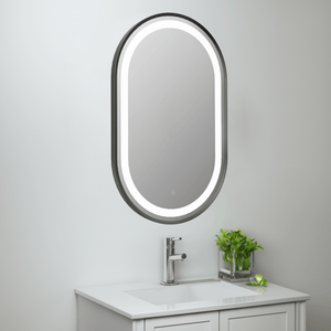 Tailored Martha black LED oval mirror TIS3067