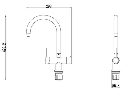 Tailored Hot steam 3.0 chrome  3 in 1 instant boiling kitchen mixer tap and filter TIS5121