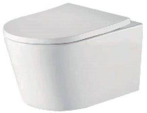 Tailored Ferarrara D shaped rimless WALL HUNG pan and Soft close seat TIS6028