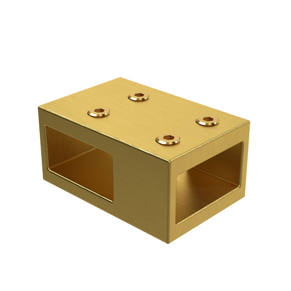 Brushed brass T PIECE for return profile TIS7015