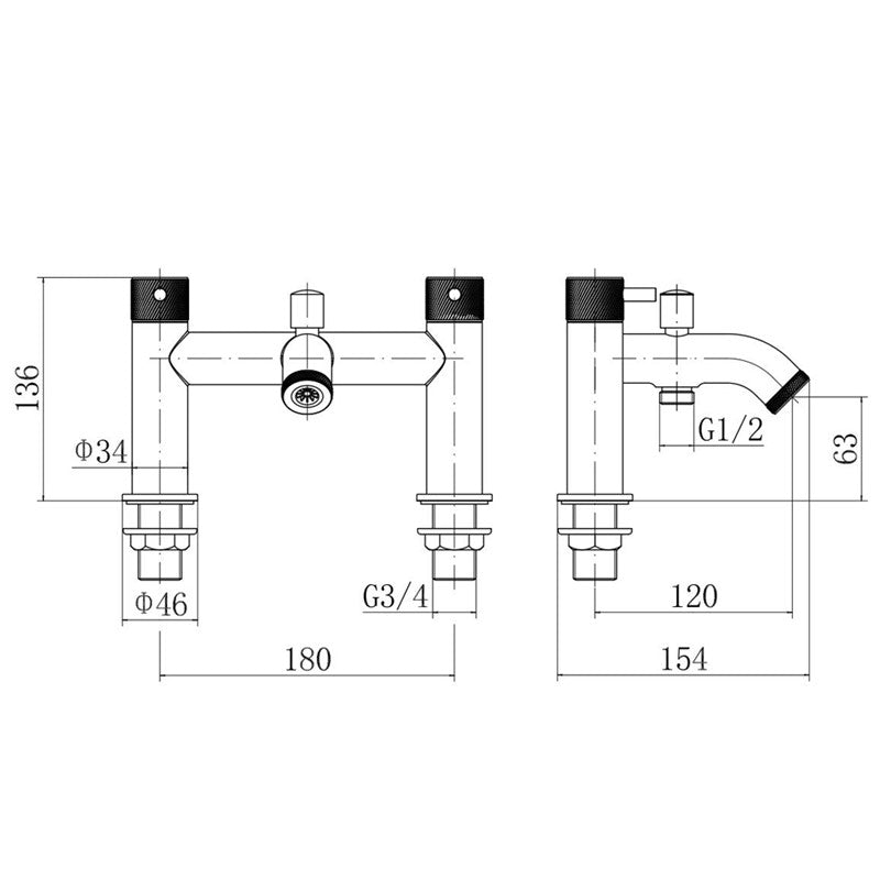 Trisen verdura chrome bath shower mixer