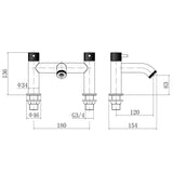 Trisen Verdura blck bath filler TT761