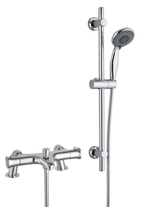 PLUMBERS ESSENTIAL THERMOSTATIC BATH SHOWER MIXER AND RISER RAIL