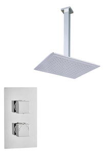 SQUARE CONCEALED SHOWER KIT 1 OUTLET WITH CEILING MOUNTED SHOWER HEAD