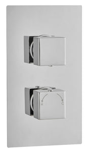 Square Concealed thermostatic shower valve 2 handle 1 outlet TIS0021