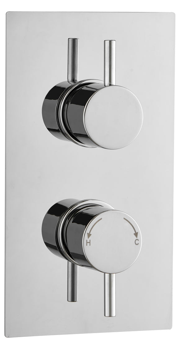 Concealed thermostatic shower valve 2 handle 1 outlet TIS0022