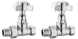 TRADITIONAL TOWEL RADIATOR VALVES CROSSHEAD ANGLE AND STRAIGHT