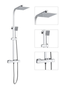 SQUARE SHOWER EXPOSED THERMOSTATIC BAR VALVE SHOWER