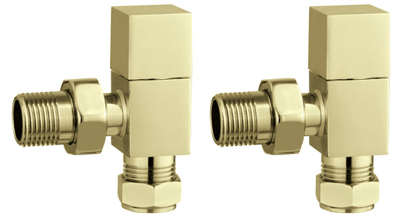 Tailored bathrooms square angled Gold brushed bronze radiator valves TIS0215