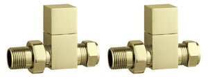 Tailored bathrooms square Straight Gold brushed bronze radiator valves TIS0216