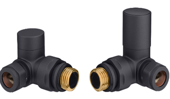 Tailored Corner anthracite radiator valves TIS0218