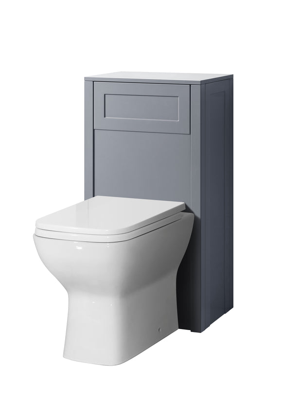 Turin 500mm WC unit available in 3 colours Grey, Sapphire and shadow grey