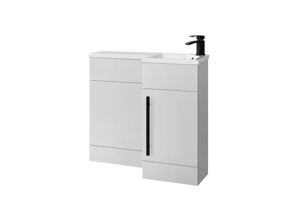 Verona L-shape vanity set with ceramic basin 3 colours available