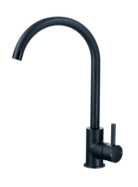 Tailored Merthyr WRAS approved black single lever kitchen tap TIS5043