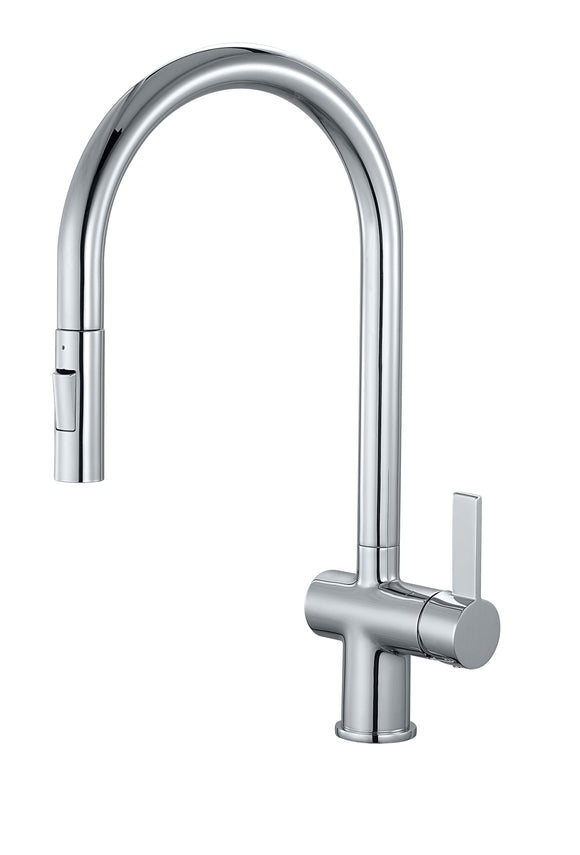 Tailored Mayhill chrome single lever kitchen tap with pull out hose TIS5080