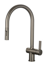 Tailored Mayhill Gun metal single lever kitchen tap with pull out hose TIS5081