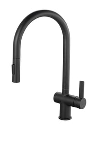 Tailored Mayhill Black finish single lever kitchen tap with pull out hose TIS5082