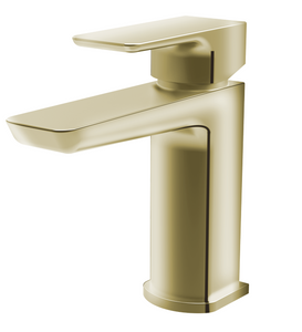 SWANSEA BRUSHED BRASS GOLD BASIN MIXER FREE WASTE