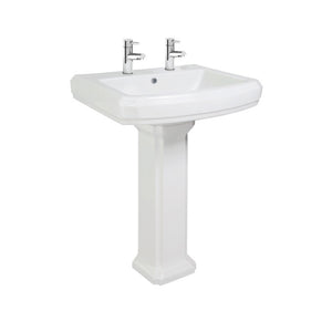 Tailored Tenby Traditional 2 Tap Hole Basin and Pedestal TIS6019