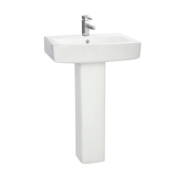 Tailored Braga 1 Tap Hole Basin and Pedestal TIS6022