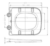 Replacement square toilet seat T20 TIS6103 Universal RAK 600 replacement seat