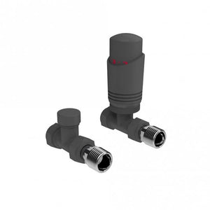 K.Rad designer thermostatic anthracite straight rad valves