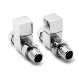 LODGE SQUARE CHROME RADIATOR VALVE IN ANGLED OR STRAIGHT