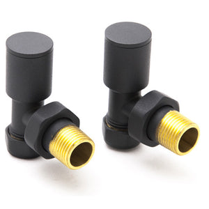 ANTHRACITE TOWEL RADITOR VALVE ANGLED AND STRAIGHT