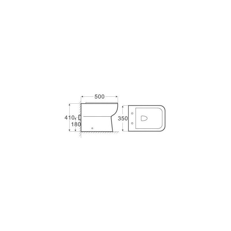 Tailored Seina BTW Square Toilet with Soft Close Seat & Fittings TIS6004