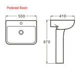 Tailored Seina Tailored 1 Tap Hole Basin and Pedestal TIS6005